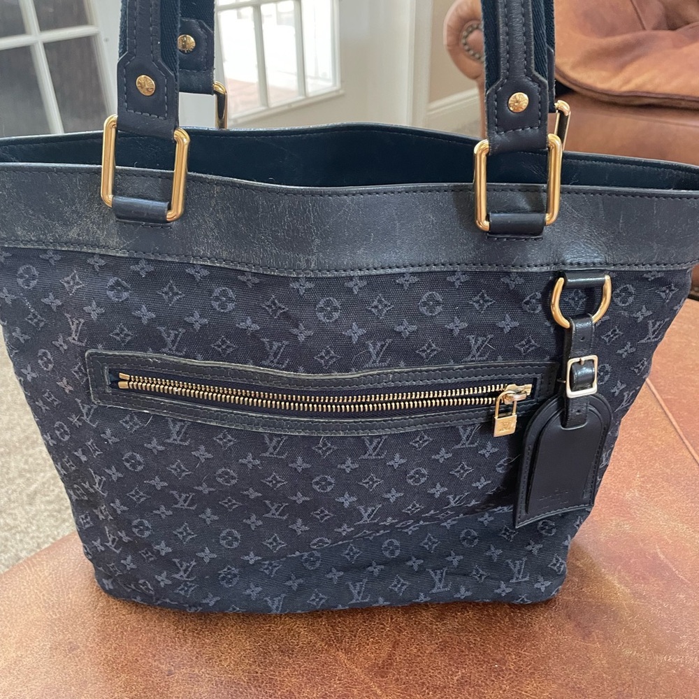 Louis Vuitton Dark blue denim mini Lin Tote with leather trim - Picture 2 of 12